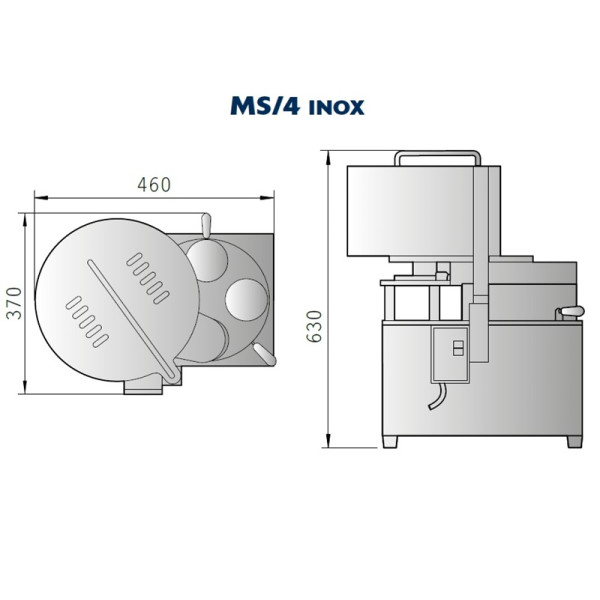 Купити Машина для формування гамбургерів та фрикадельок NILMA MS/4 INOX від відомого виробника NILMA